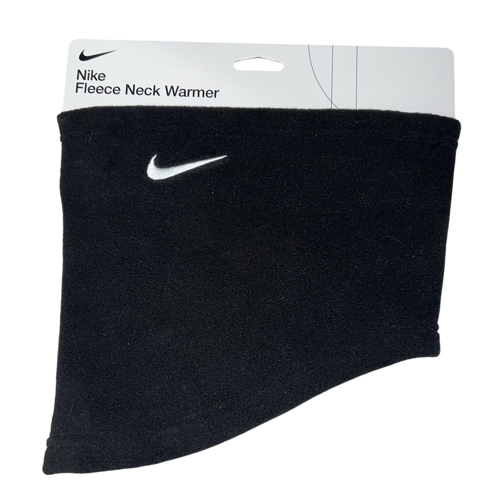 Nike Fleece Neck Warmer Black White Running Gaiter Face Mask Scarf